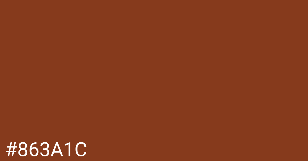 Hex color #863a1c graphic