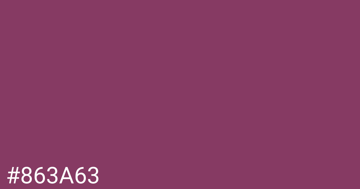 Hex color #863a63 graphic