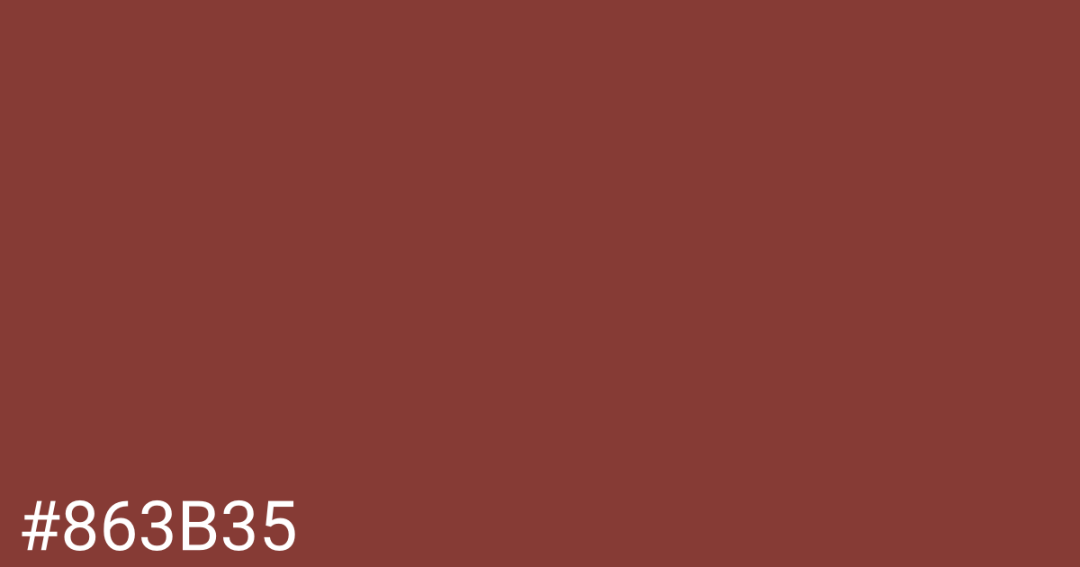 Hex color #863b35 graphic