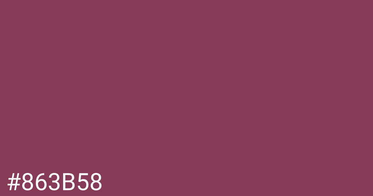 Hex color #863b58 graphic