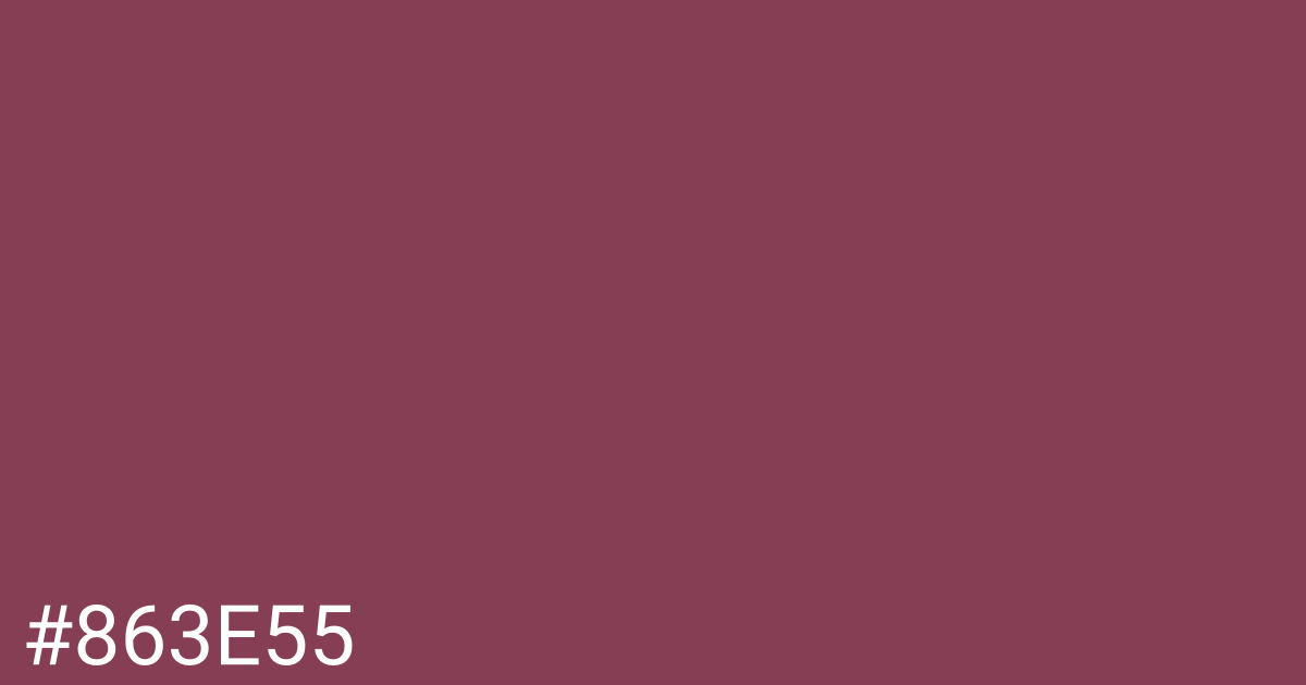 Hex color #863e55 graphic