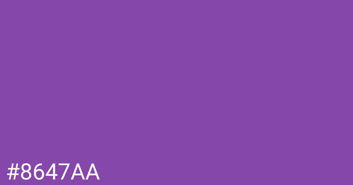 Hex color #8647aa graphic