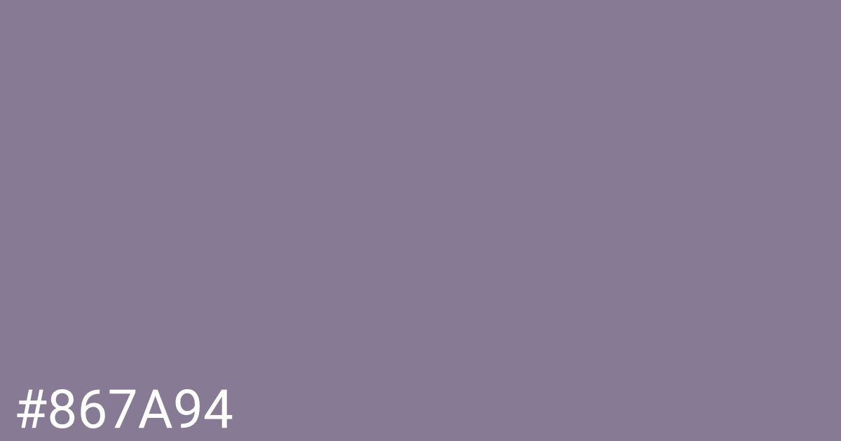 Hex color #867a94 graphic