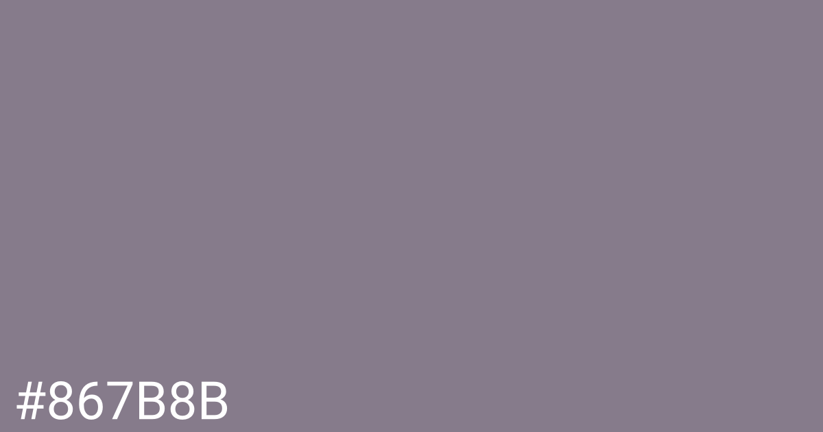 Hex color #867b8b graphic