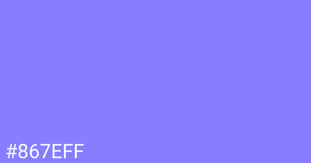 Hex color #867eff graphic