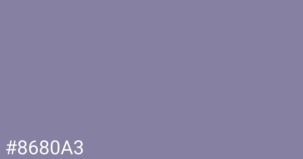 Hex color #8680a3 graphic