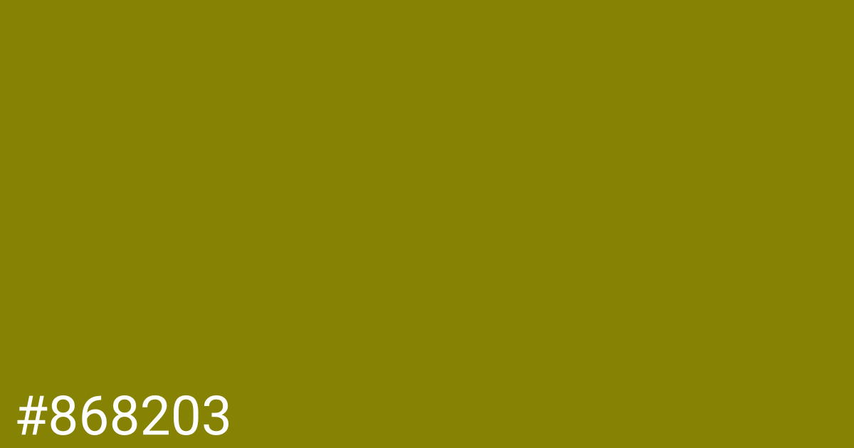 Hex color #868203 graphic