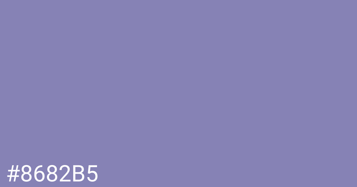 Hex color #8682b5 graphic