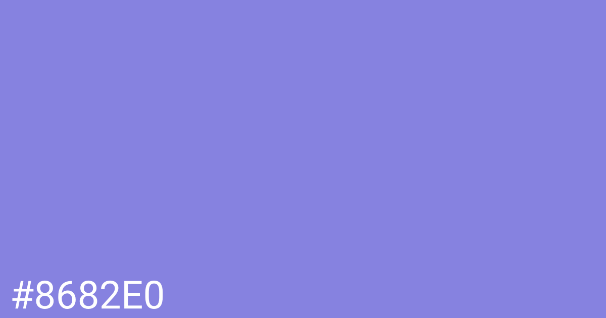 Hex color #8682e0 graphic
