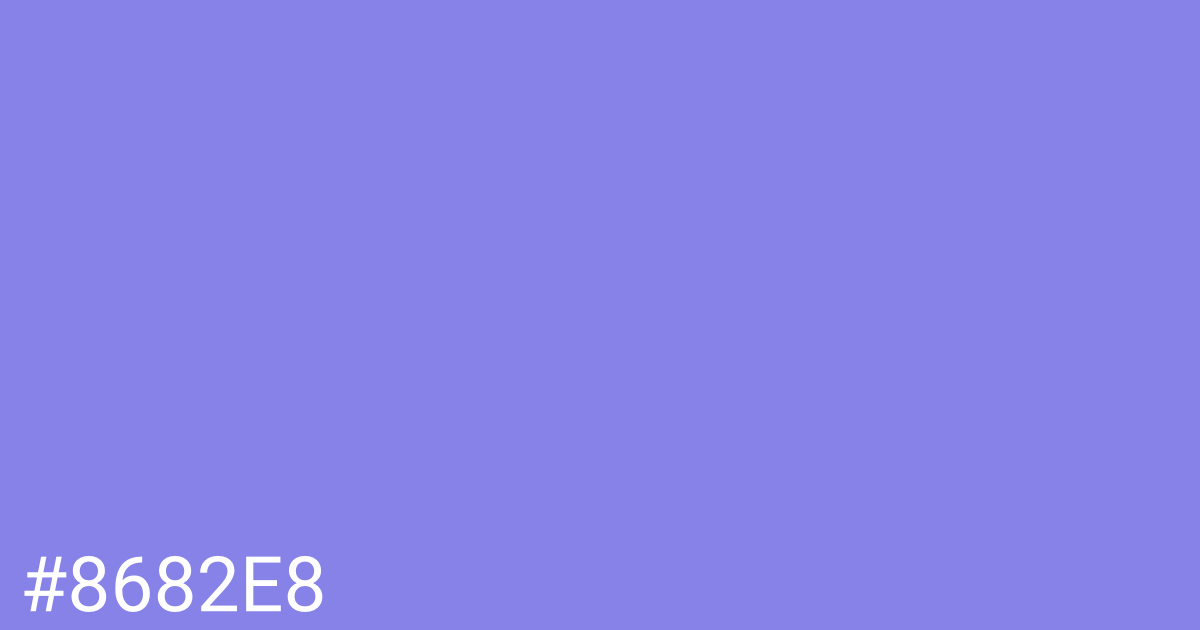 Hex color #8682e8 graphic