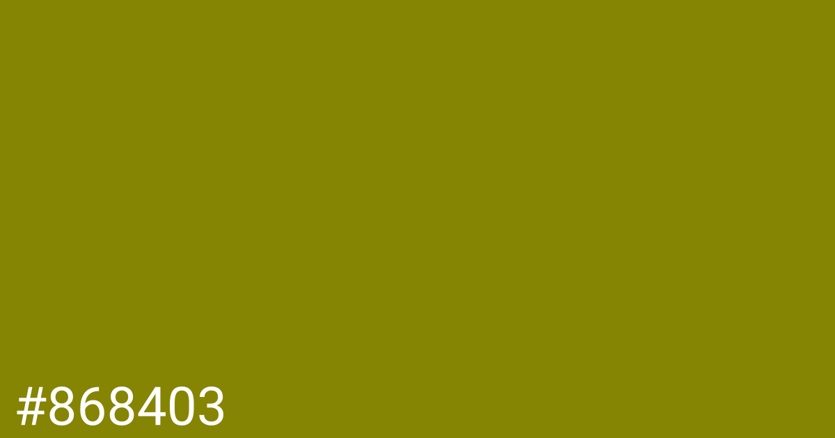 Hex color #868403 graphic