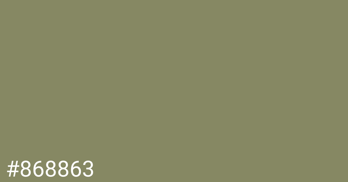 Hex color #868863 graphic