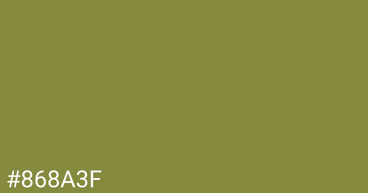 Hex color #868a3f graphic