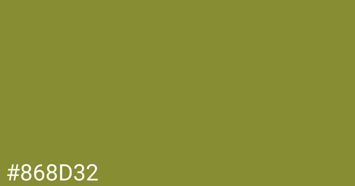 Hex color #868d32 graphic