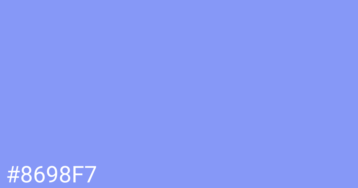 Hex color #8698f7 graphic