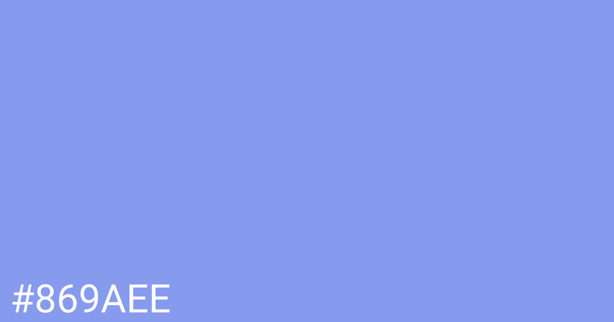 Hex color #869aee graphic