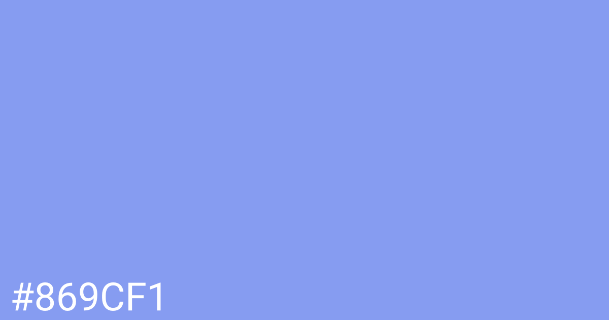 Hex color #869cf1 graphic