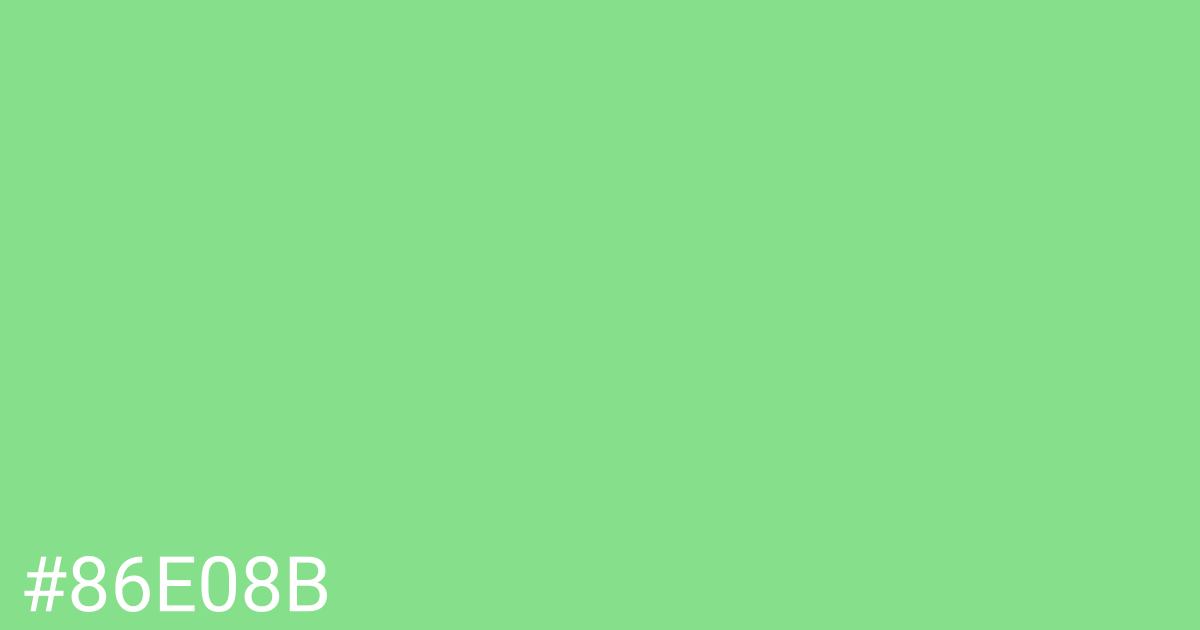 Hex color #86e08b graphic