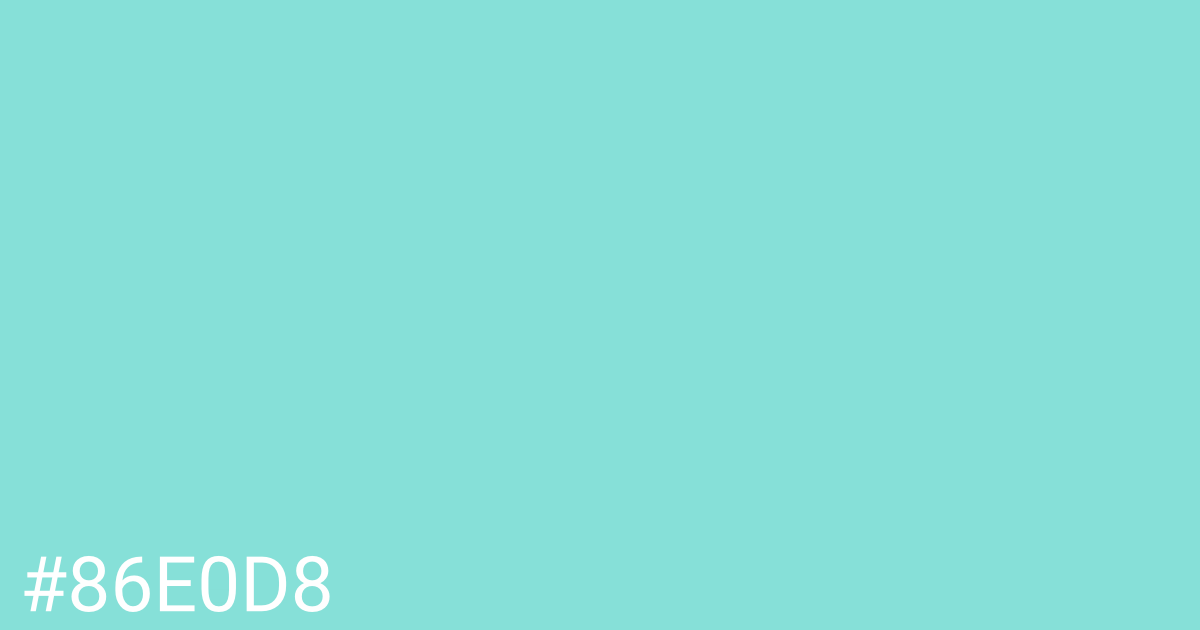 Hex color #86e0d8 graphic