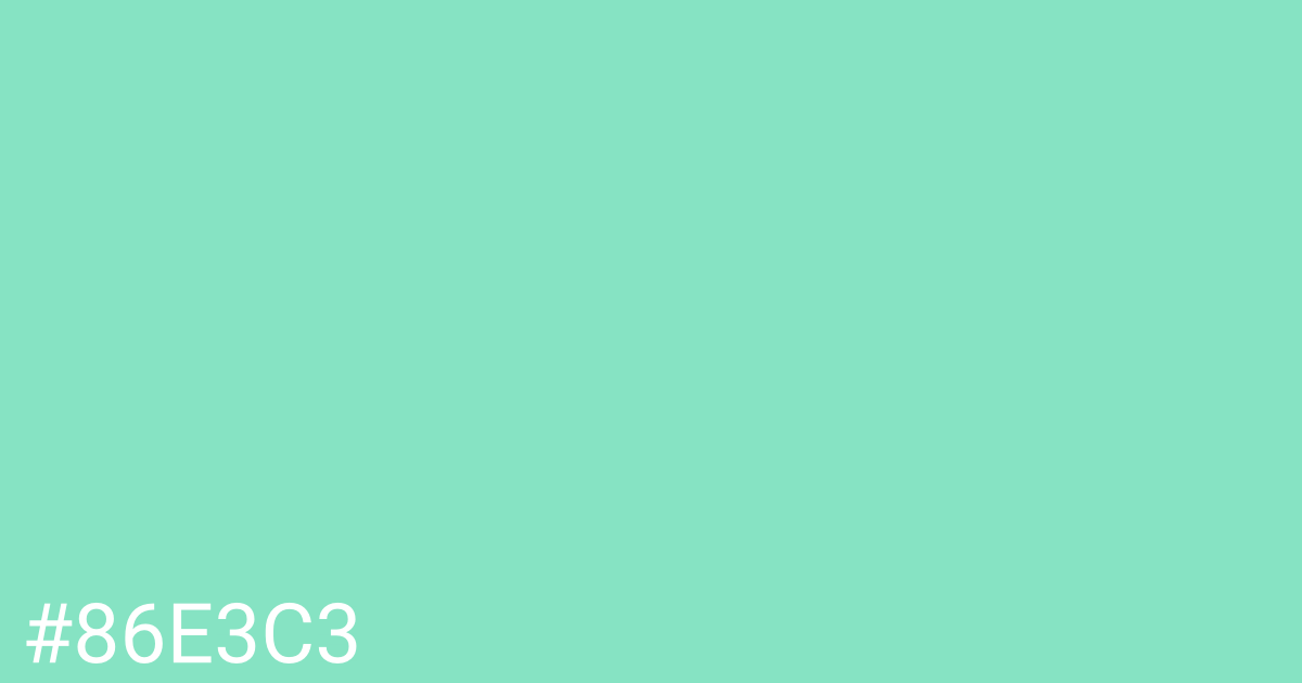 Hex color #86e3c3 graphic