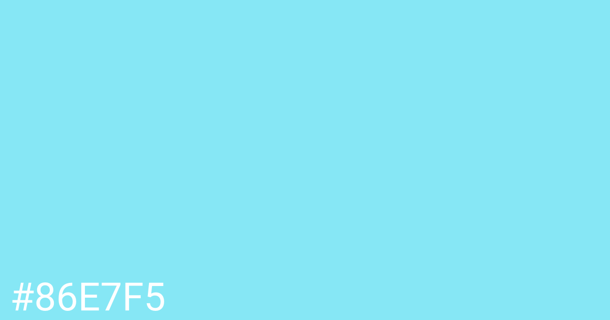 Hex color #86e7f5 graphic
