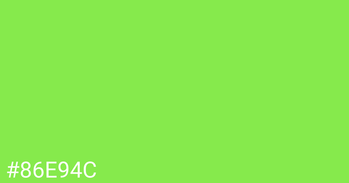 Hex color #86e94c graphic