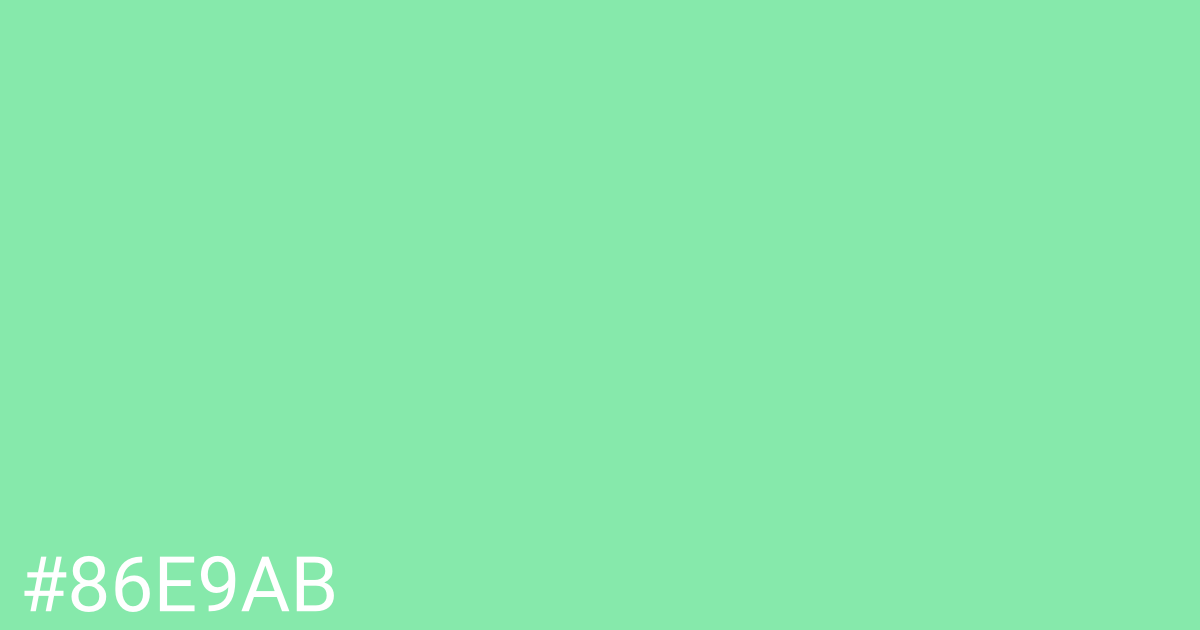 Hex color #86e9ab graphic