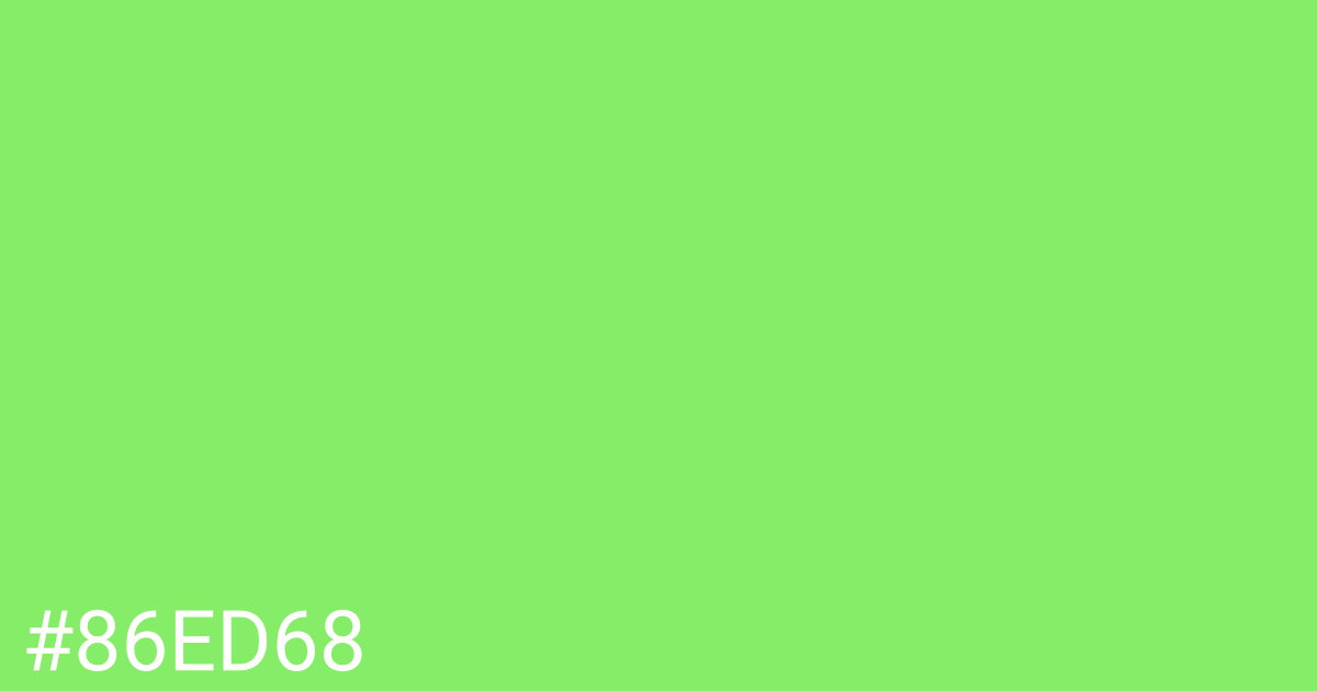 Hex color #86ed68 graphic