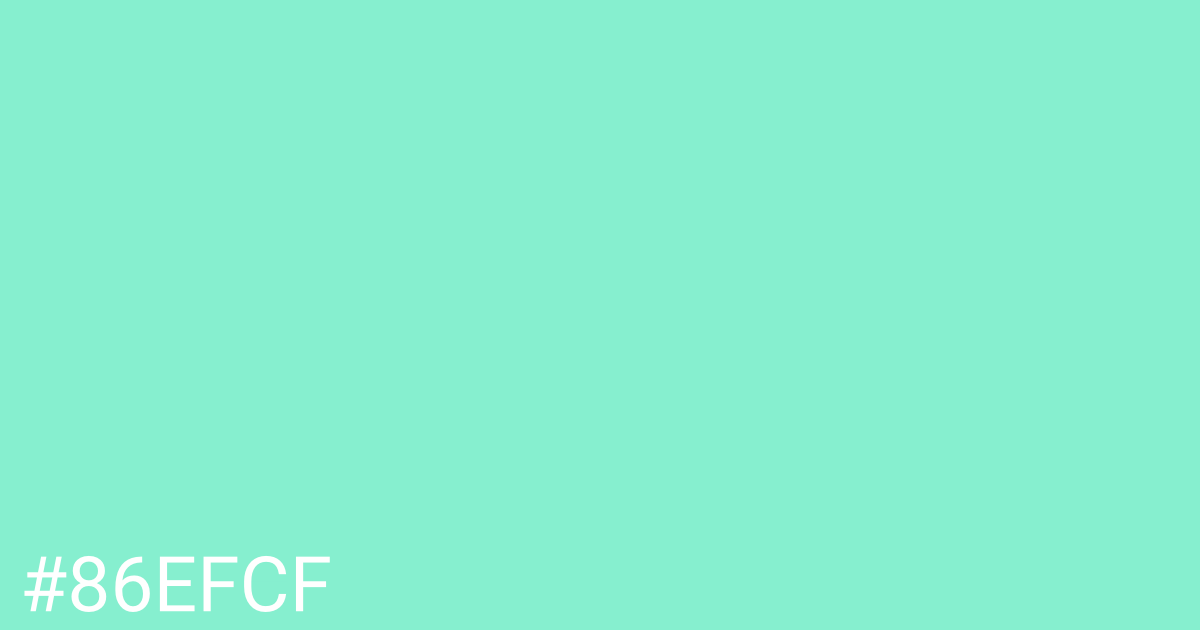 Hex color #86efcf graphic