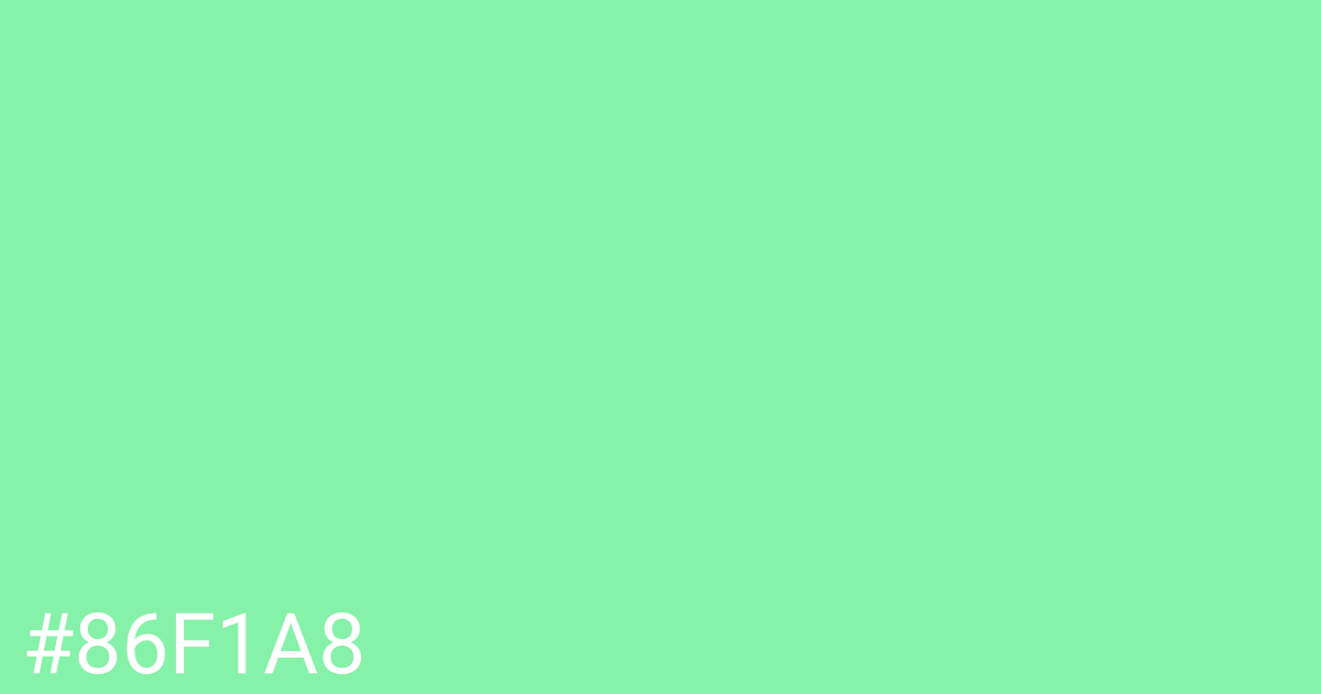 Hex color #86f1a8 graphic