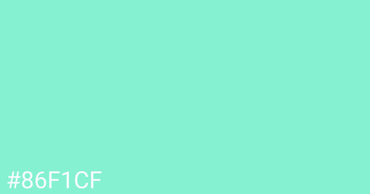 Hex color #86f1cf graphic