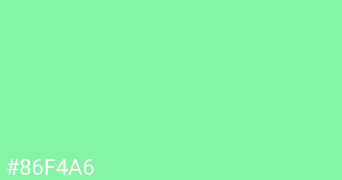 Hex color #86f4a6 graphic