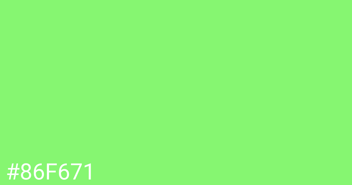 Hex color #86f671 graphic