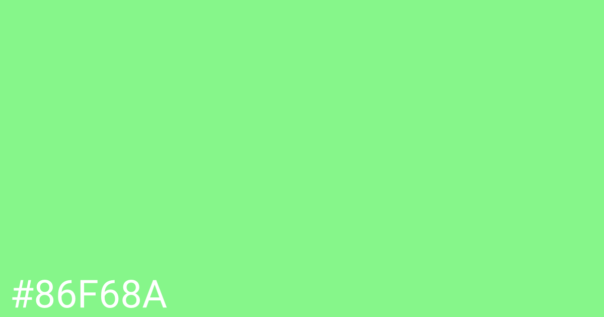 Hex color #86f68a graphic