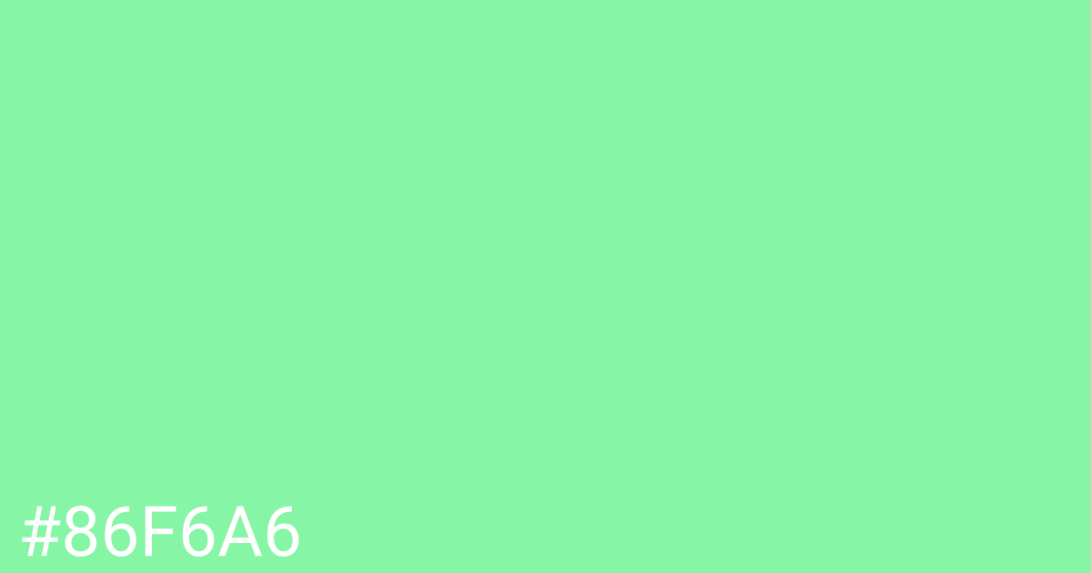 Hex color #86f6a6 graphic