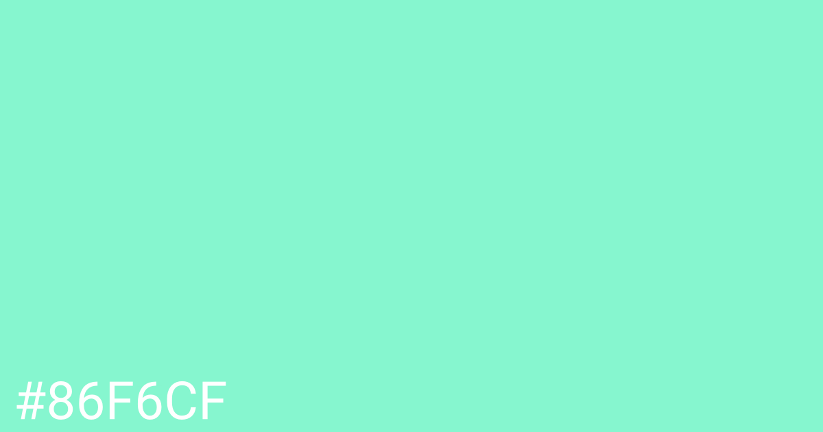 Hex color #86f6cf graphic