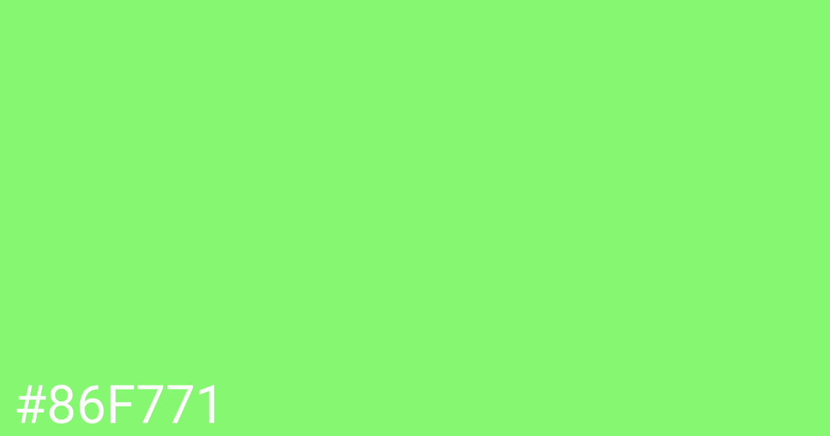 Hex color #86f771 graphic