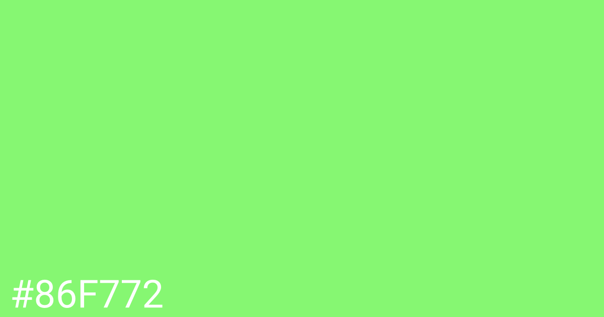 Hex color #86f772 graphic