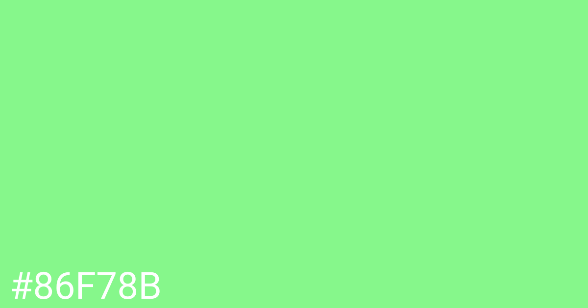 Hex color #86f78b graphic