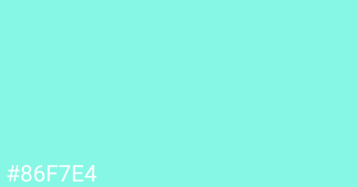 Hex color #86f7e4 graphic