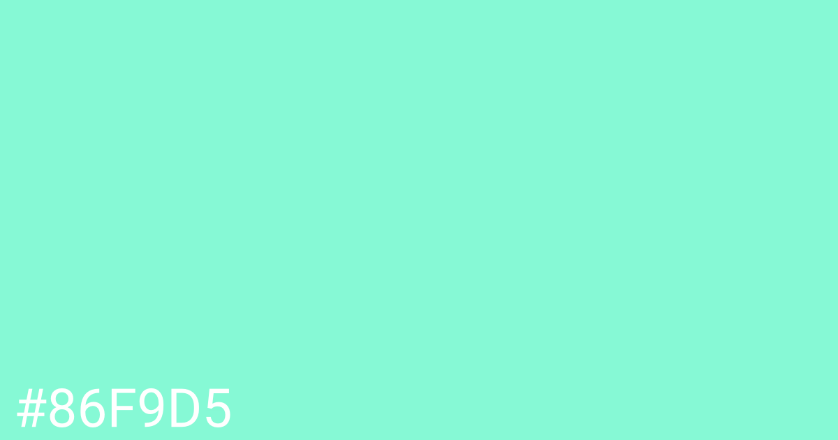 Hex color #86f9d5 graphic