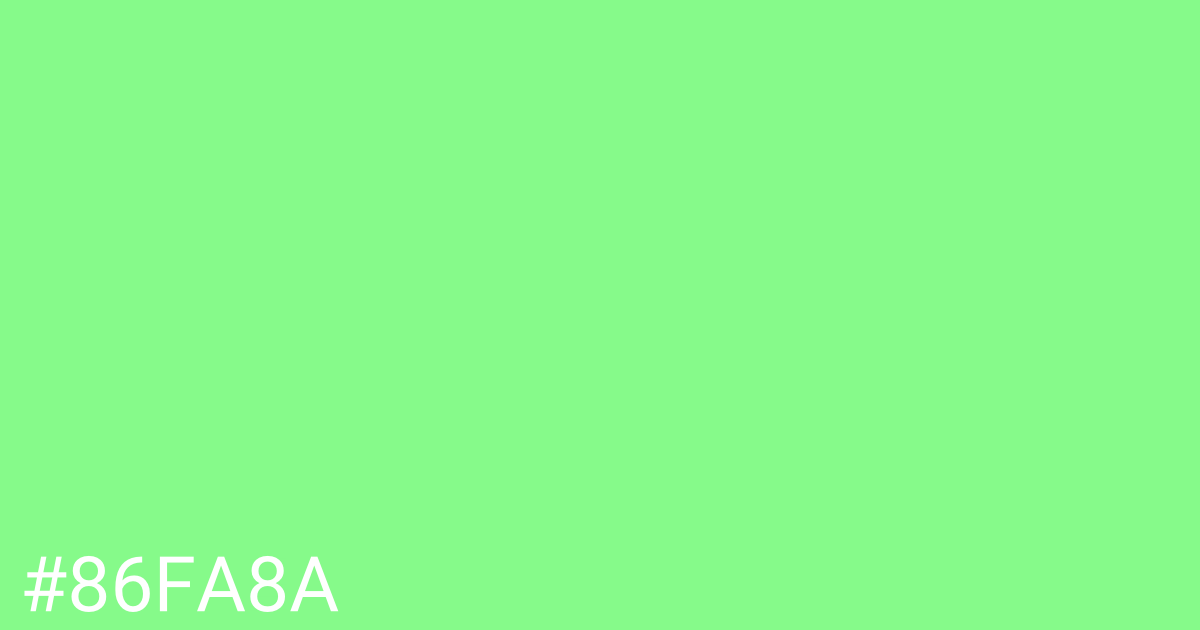 Hex color #86fa8a graphic