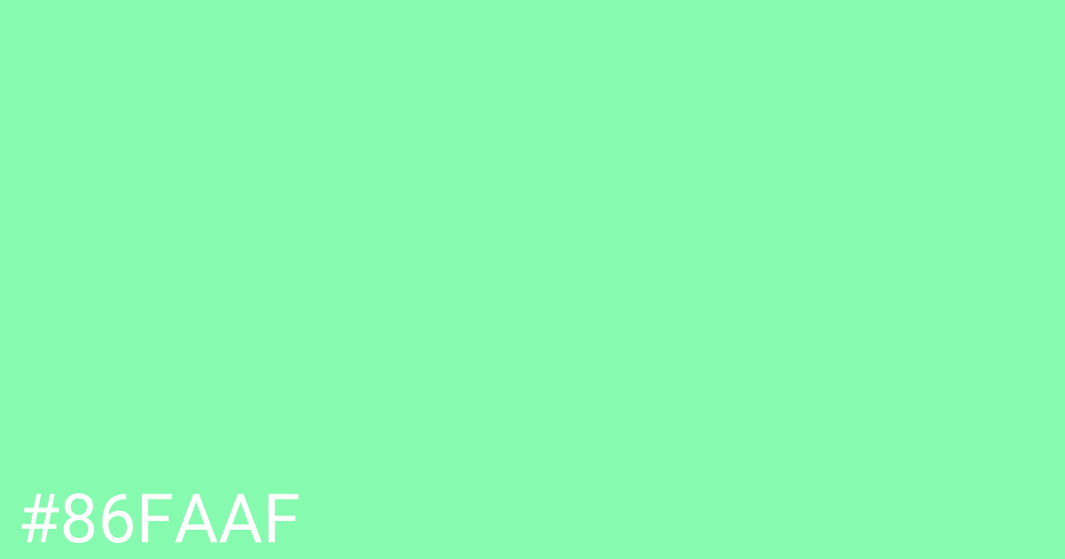 Hex color #86faaf graphic