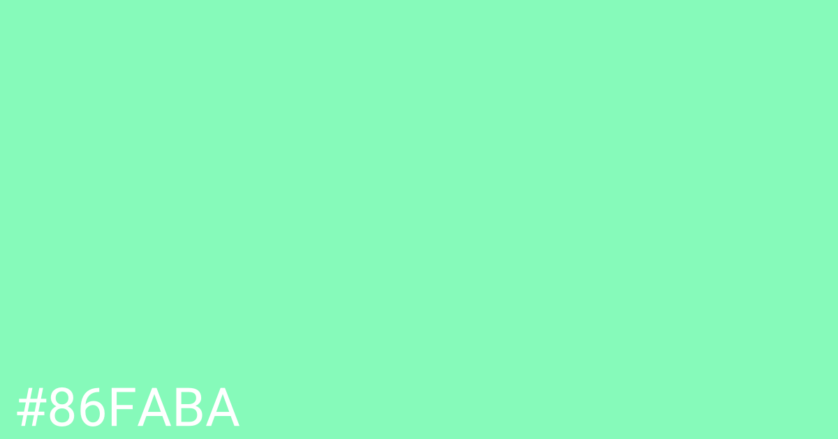 Hex color #86faba graphic