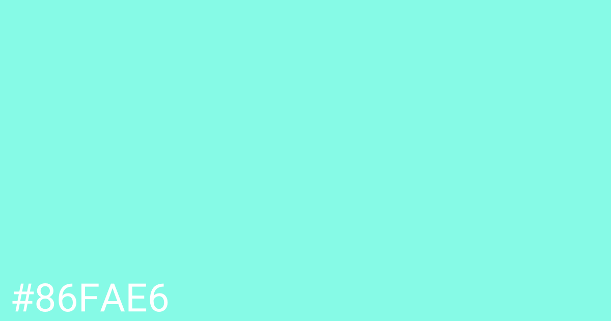Hex color #86fae6 graphic