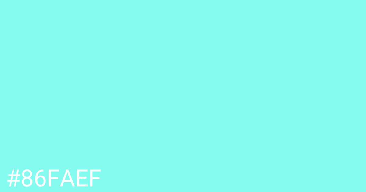 Hex color #86faef graphic