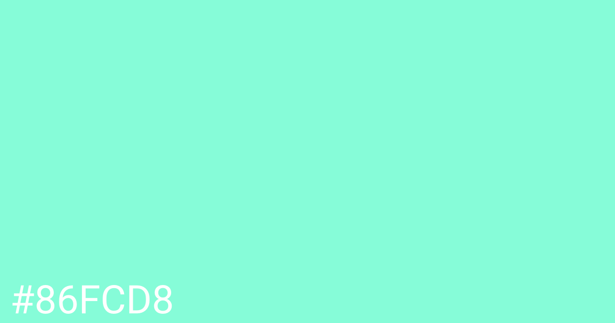 Hex color #86fcd8 graphic