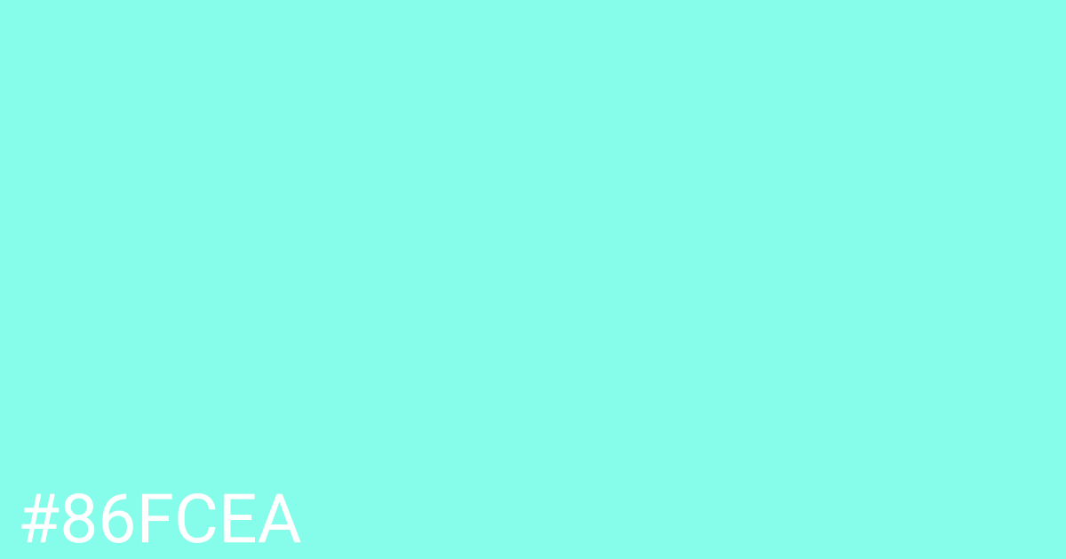 Hex color #86fcea graphic