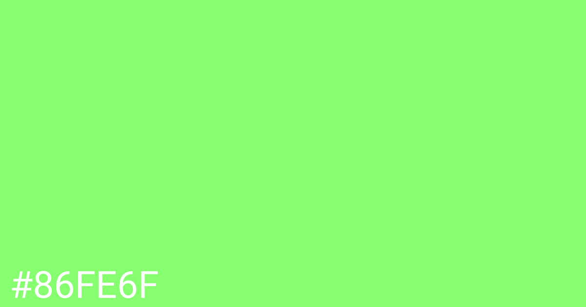 Hex color #86fe6f graphic
