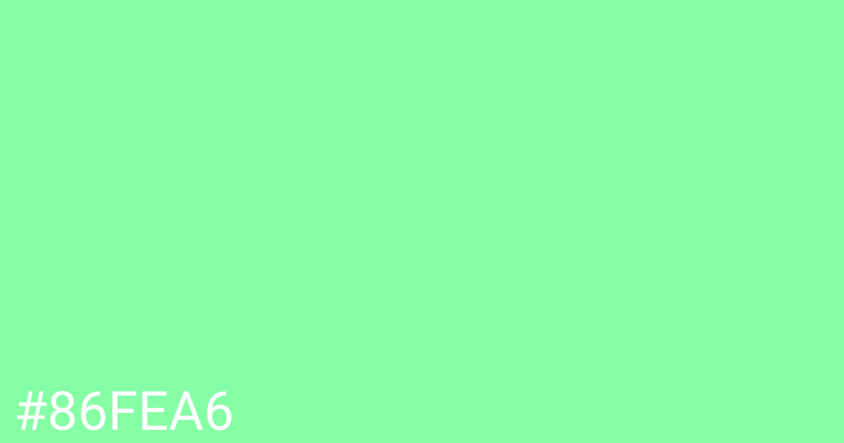 Hex color #86fea6 graphic